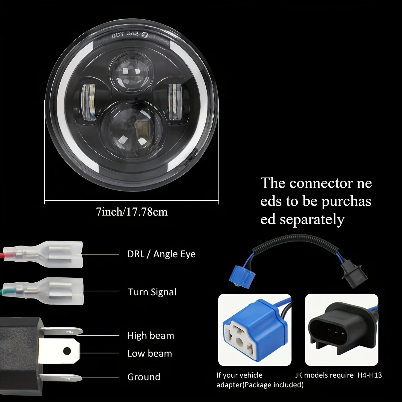 مصباح أمامي LED بتصميم عين الم - مراجعة Universal Motorcycle Led Headlight Projector وسعره