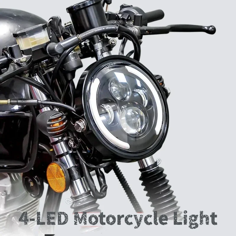 مصباح أمامي LED بتصميم عين الم - مراجعة Universal Motorcycle Led Headlight Projector وسعره